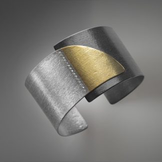 Silver & gold bracelet with diamonds