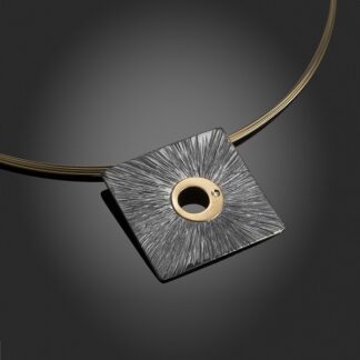 Silver & Gold necklace with diamond