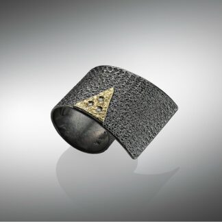 Silver & Gold ring with diamonds