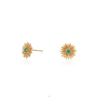 Gold plated earrings in the shape of a flower - Elsa Mouzaki