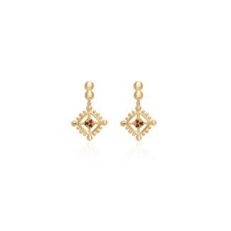 Gold plated rhombus earrings - Elsa Mouzaki