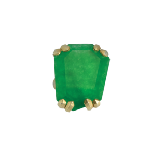 Ring gold plated with jade