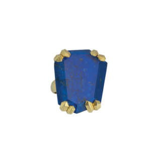 Ring gold plated with lapis lazuli
