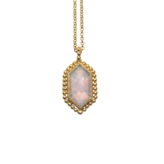 Pendant with opal & quartz