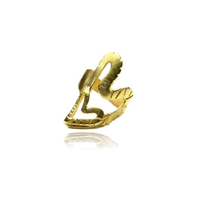 Gold plated silver ring hart - Efstathia