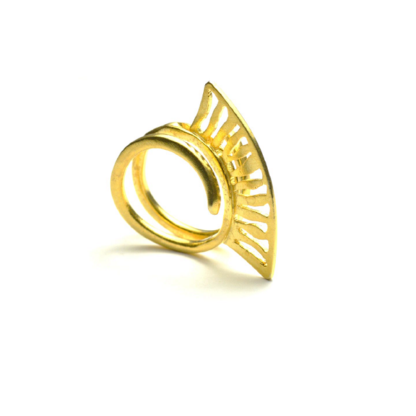 Gold plated silver ring queen - Efstathia