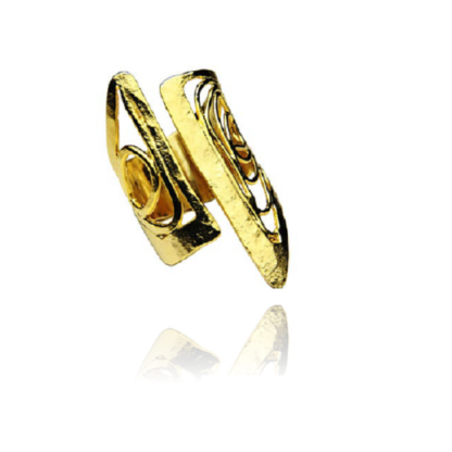 Gold plated silver ring unequal - Efstathia