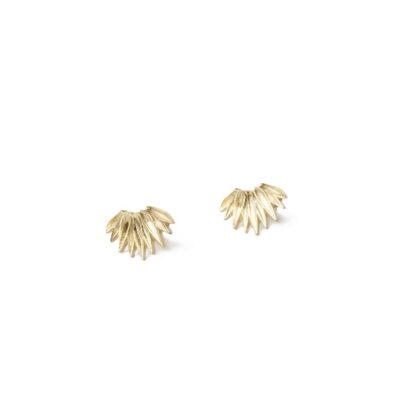 Gold plated earrings in the shape of leaves - Elsa Mouzaki