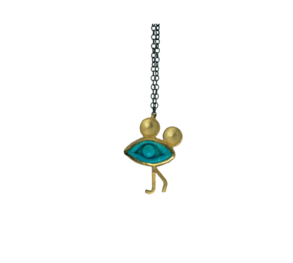 Necklace gold k9 with turquoiseΔρακίδου
