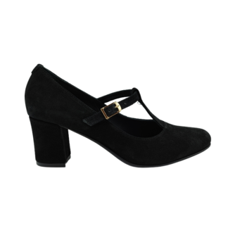 Daisy black suede leather pumps